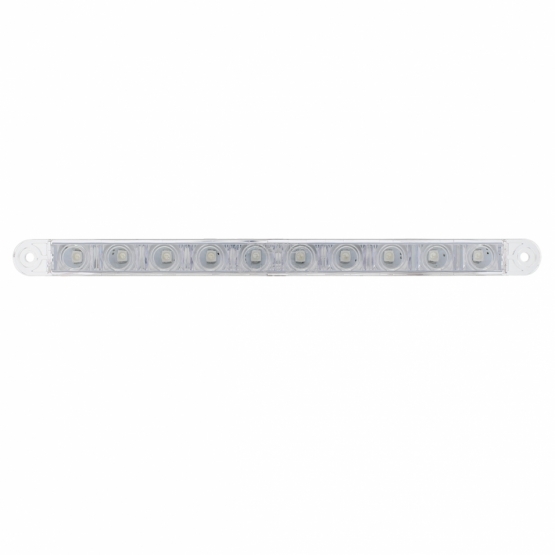 10 LED 9" Dual Function Light Bar - Blue LED/Clear Lens - Thumbnail 2