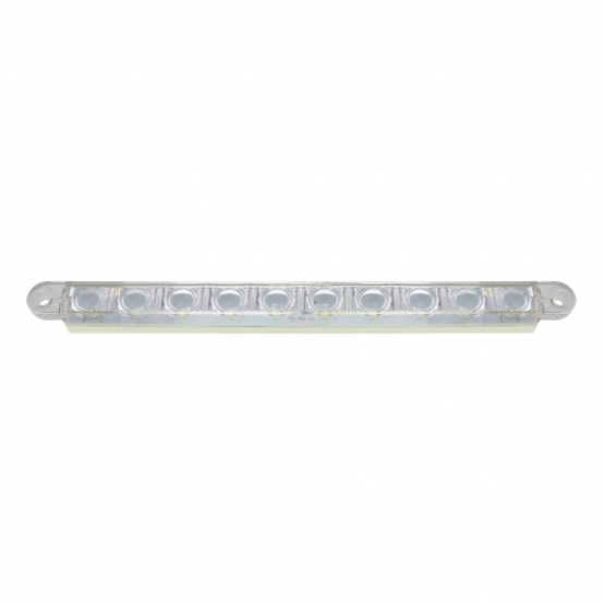 10 LED 9" Dual Function Light Bar - Blue LED/Clear Lens - Thumbnail 3