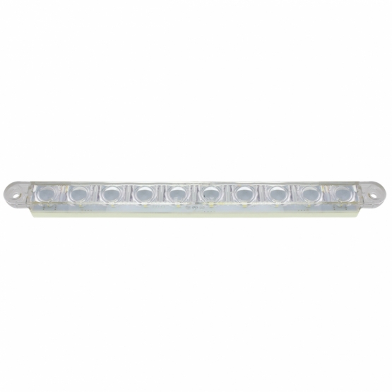 10 LED 9" Dual Function Light Bar - White LED/Clear Lens - Thumbnail 3