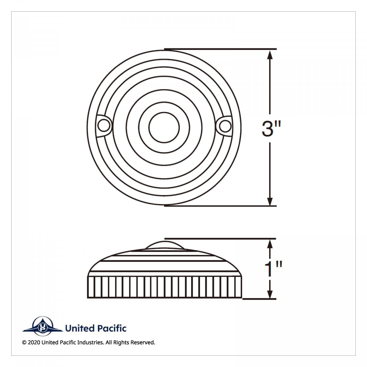 15 LED 3" Single Face Light Only - Amber LED/Clear Lens (Bulk) - Thumbnail 2