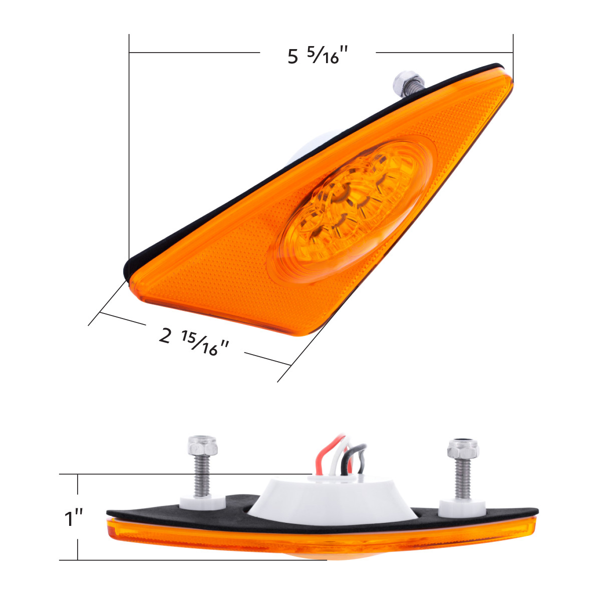 9 LED Competition Series Fender Light For 2007-2017 Kenworth T660 (Driver) -Amber LED/Lens - Thumbnail 11