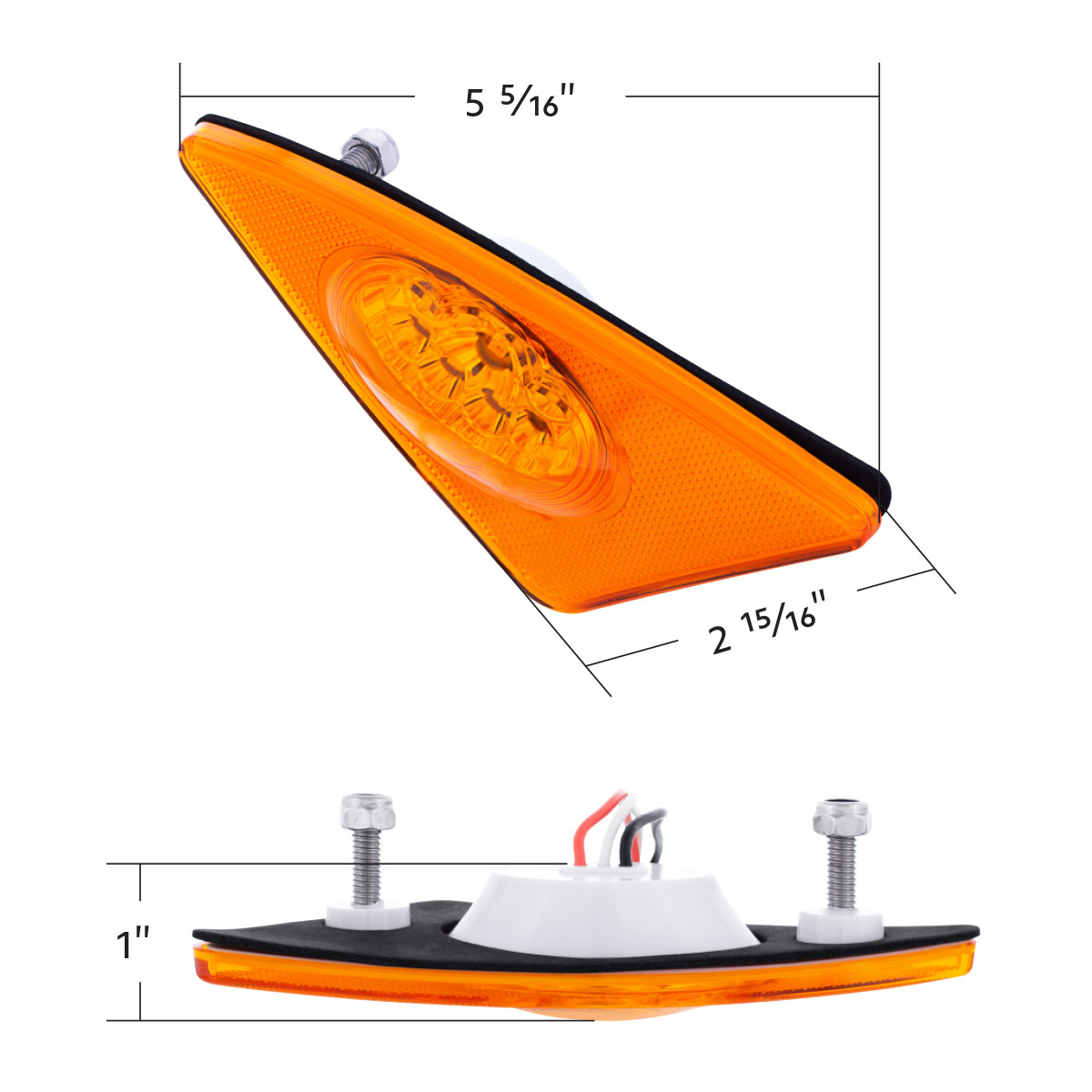 9 LED Competition Series Fender Light For 2007-2017 Kenworth T660 (Passenger) -Amber LED/Lens - Thumbnail 11