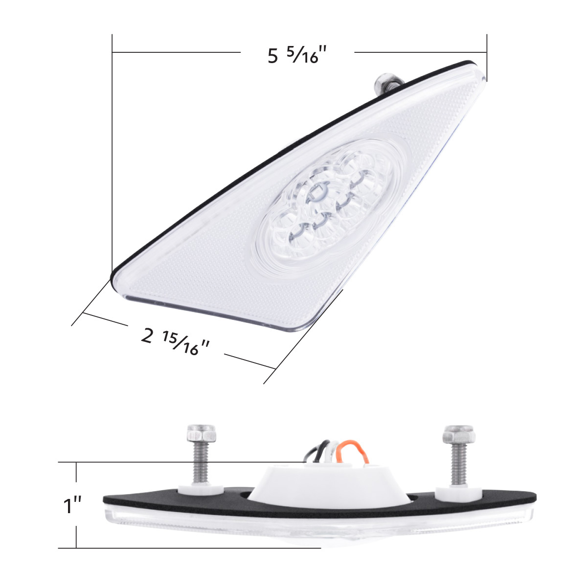 9 LED Competition Series Fender Light For 2007-2017 Kenworth T660 (Driver) -Amber LED/Clear Lens - Thumbnail 11