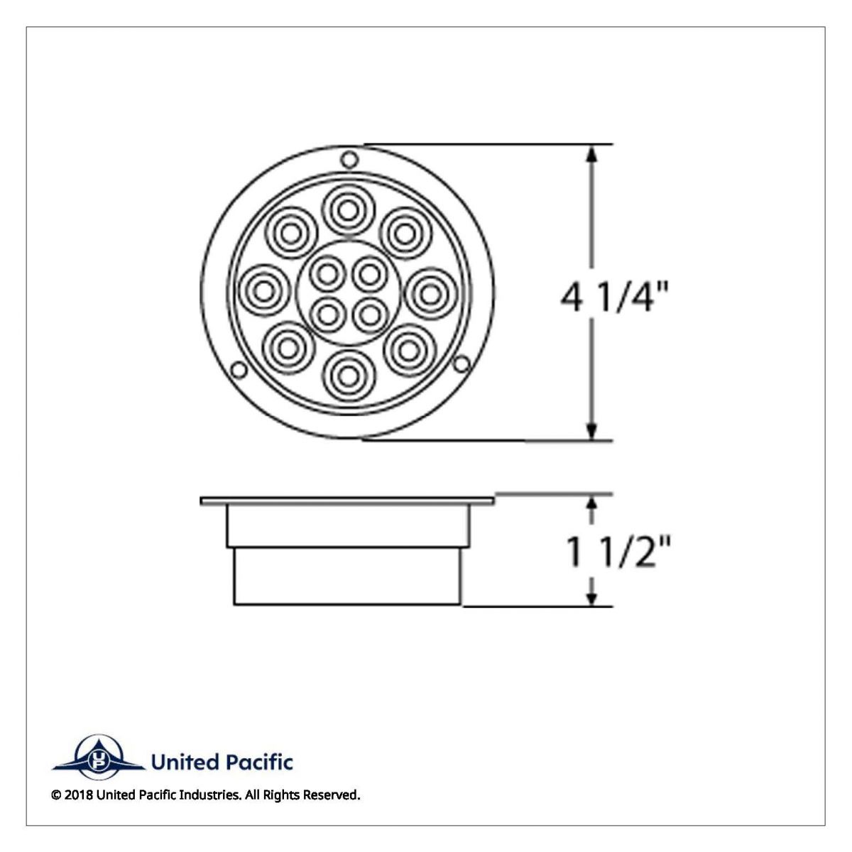 12 LED 4" Round Flange Mount Light (Stop, Turn & Tail) - Red LED/Red Lens - Thumbnail 5
