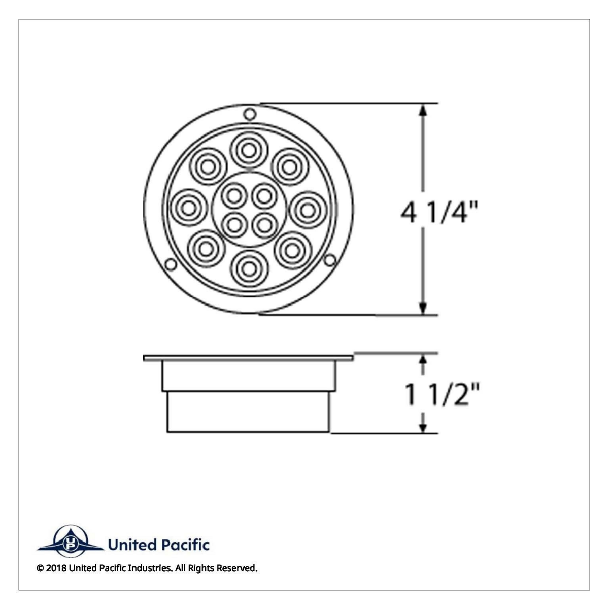 12 LED 4" Round Flange Mount Light (Stop, Turn & Tail) - Red LED/Red Lens - Thumbnail 6