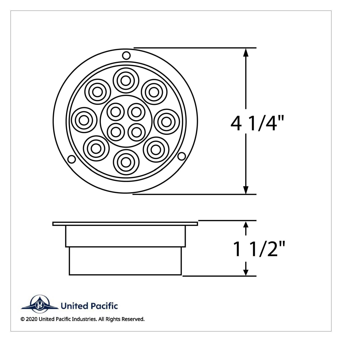 12 LED 4" Round Flange Mount Light (Stop, Turn & Tail) - Red LED/Red Lens (Bulk) - Thumbnail 4