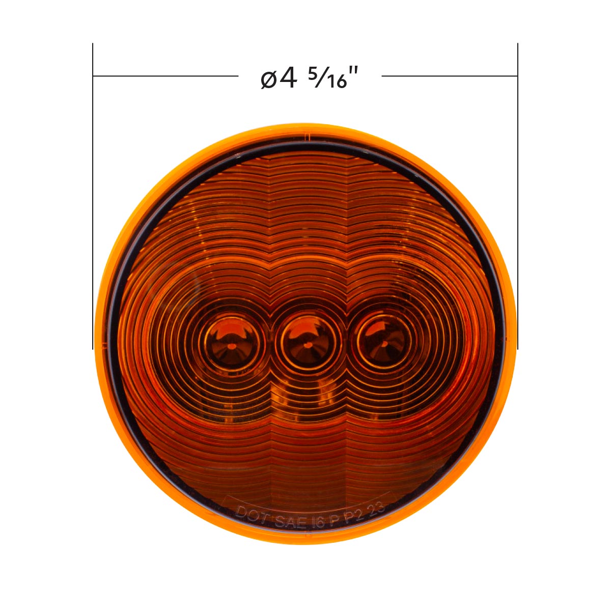 3 LED 4" Round Light(Turn Signal)-Amber LED/Amber Lens - Thumbnail 9