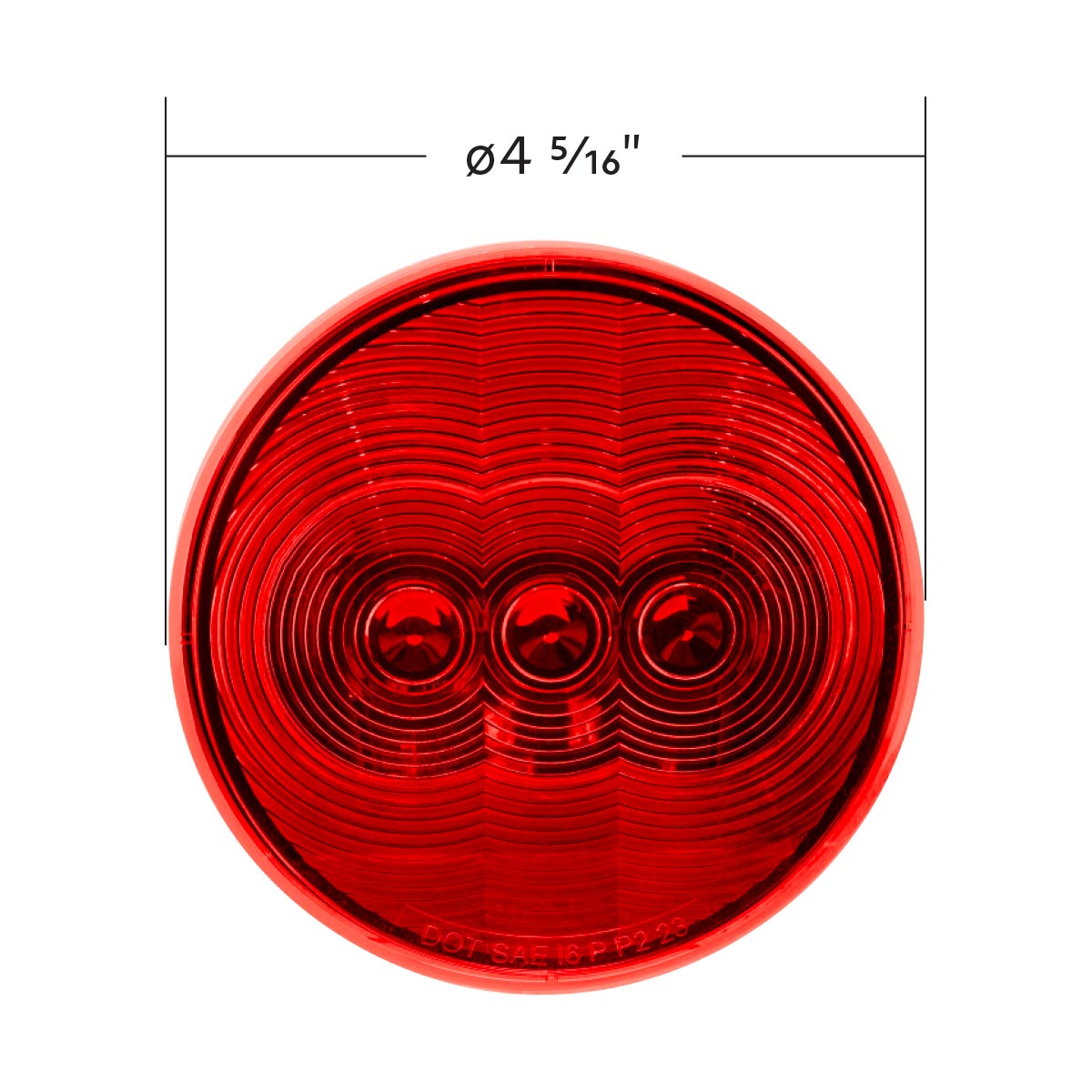 3 LED 4" Round Light (Stop, Turn, & Tail)-Red LED/Red Lens - Thumbnail 9