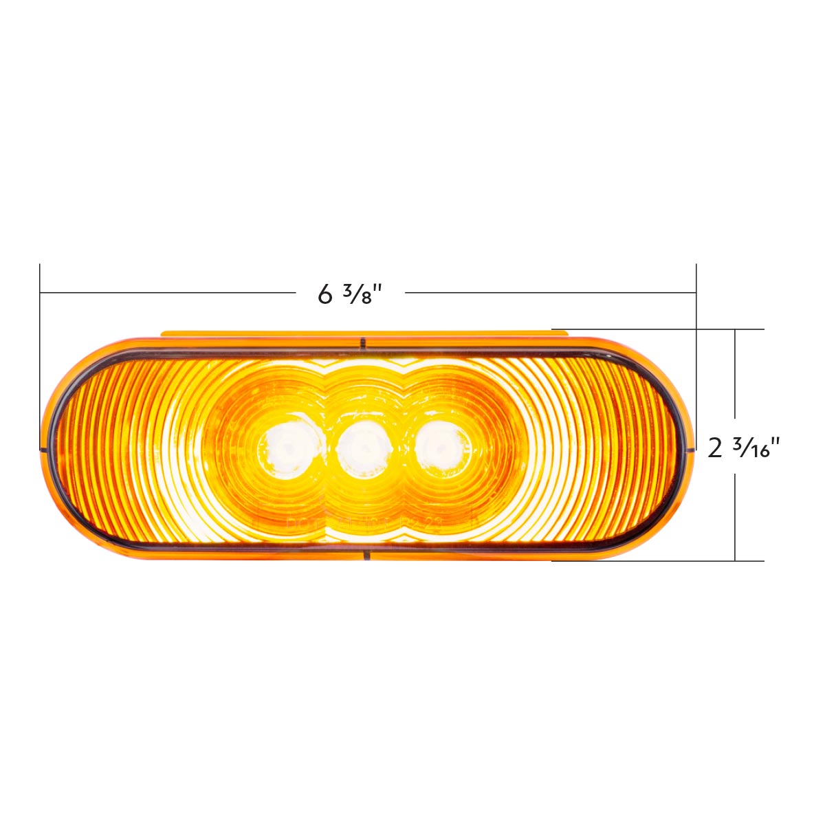 3 LED 6" Oval Light(Turn Signal)-Amber LED/Amber Lens - Thumbnail 9