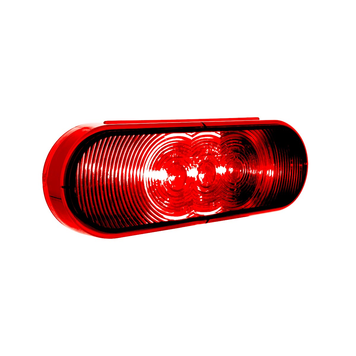 3 LED 6" Oval Light (Stop, Turn, & Tail)- Red LED/Red Lens - Thumbnail 5