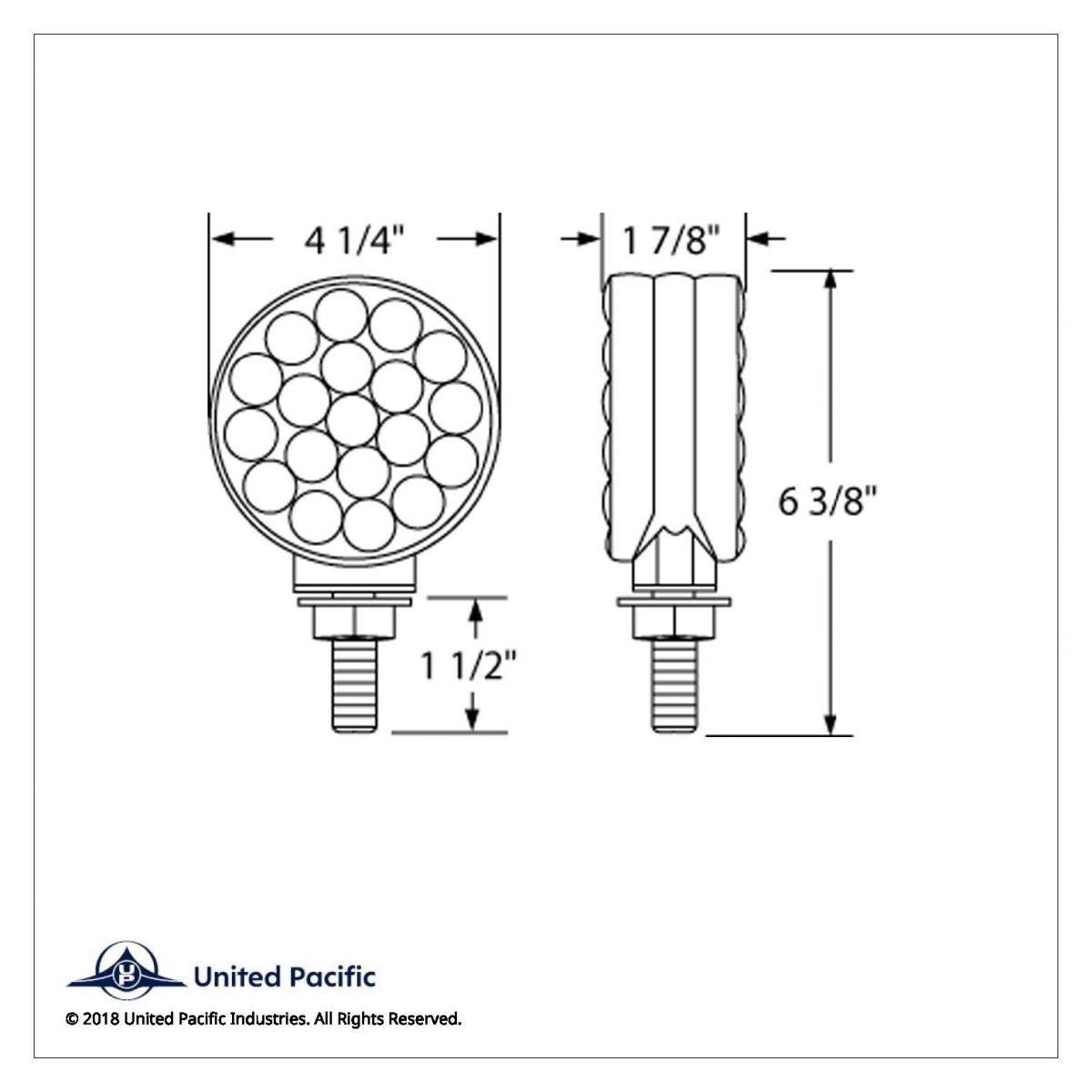 42 LED Double Face Turn Signal Light - Amber & Red LED/Amber & Red Lens - Thumbnail 3