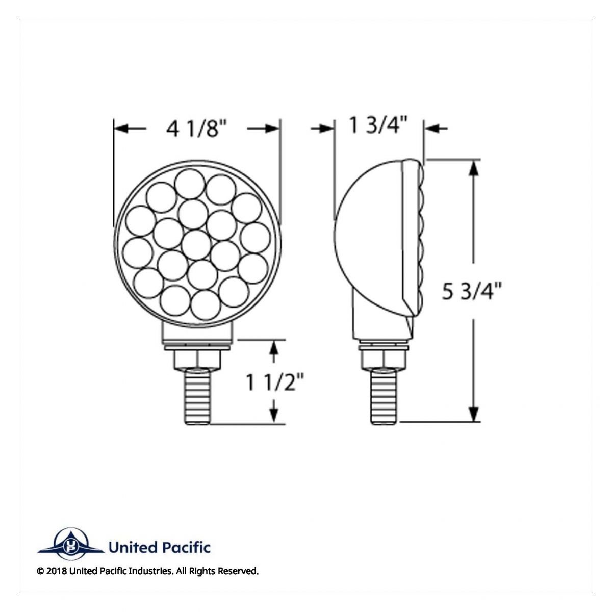21 LED Single Face Turn Signal Light - Amber LED/Amber Lens - Thumbnail 4