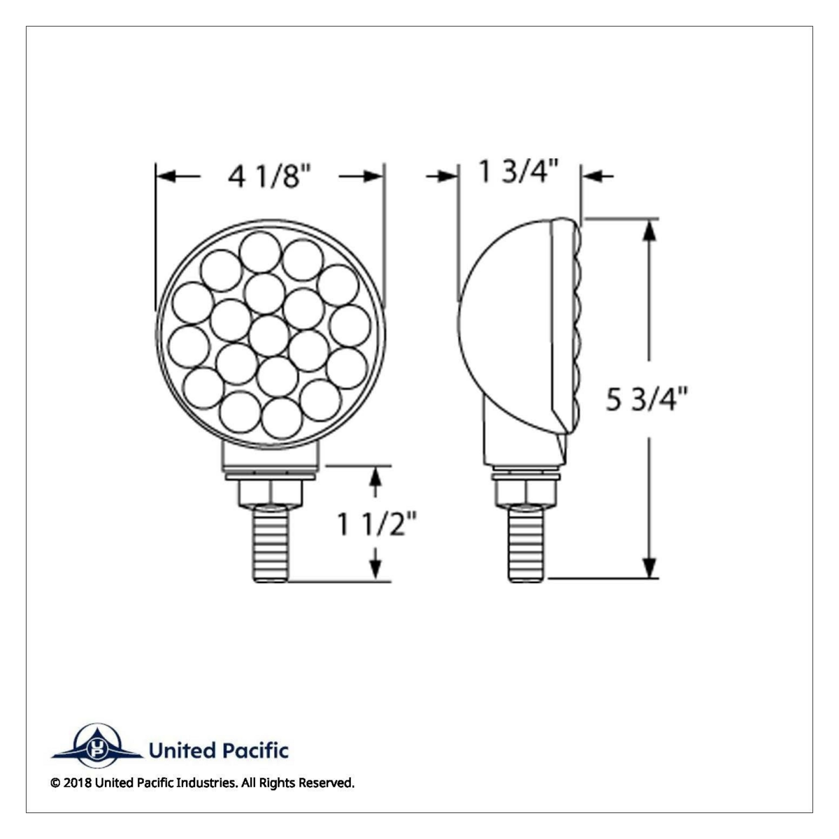 21 LED Single Face Turn Signal Light - Amber LED/Amber Lens - Thumbnail 5