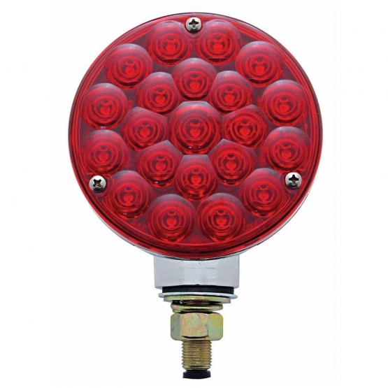 21 LED Single Face Turn Signal Light - Red LED/Red Lens - Thumbnail 2