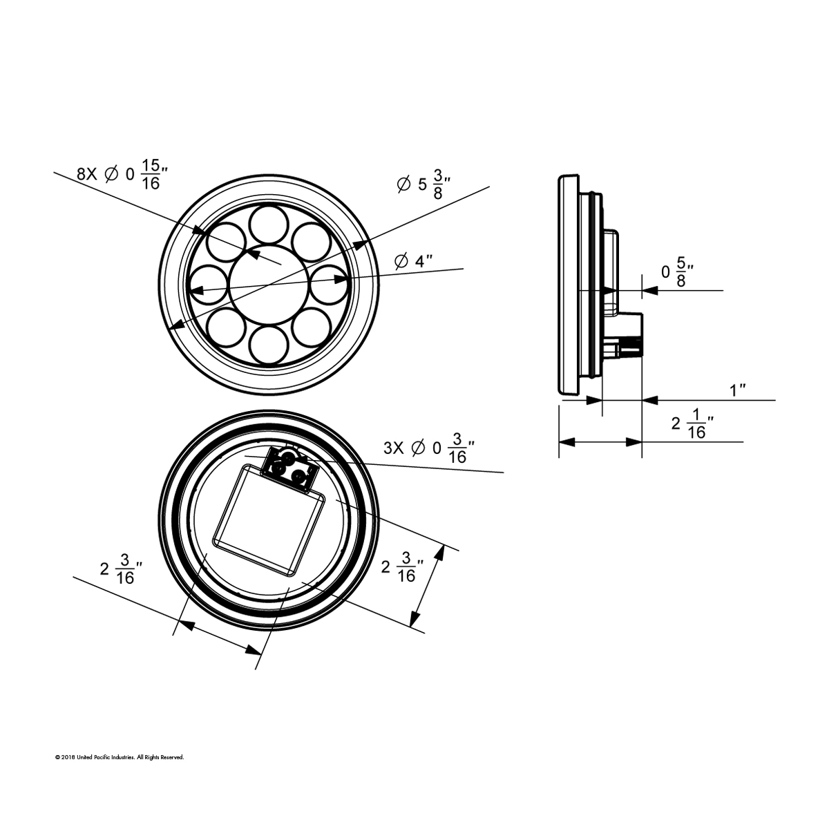 12 LED 4" Round Light Kit (Stop, Turn & Tail) - Red LED/Red Lens - Thumbnail 5