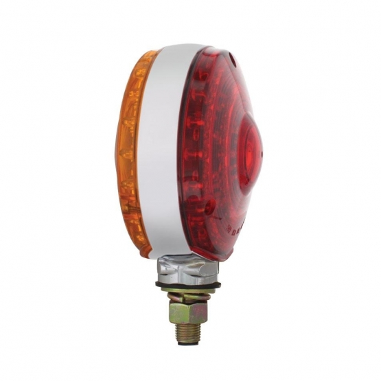 88 LED Single Stud Double Face Turn Signal Light - Amber & Red LED/Amber & Red Lens - Thumbnail 4