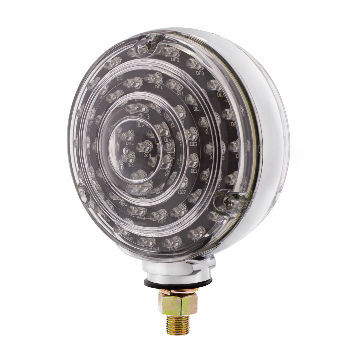 88 LED Single Stud Double Face Turn Signal Light - Amber & Red LED/Clear Lens - Thumbnail 13