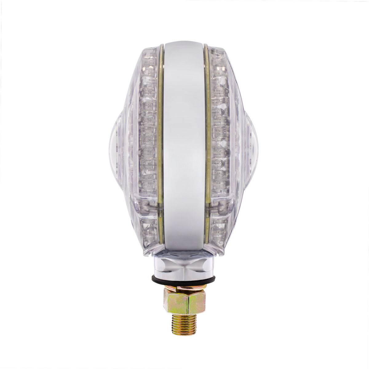 88 LED Single Stud Double Face Turn Signal Light - Amber & Red LED/Clear Lens - Thumbnail 15