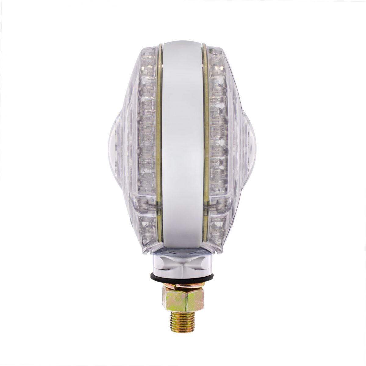 88 LED Single Stud Double Face Turn Signal Light - Amber & Red LED/Clear Lens - Thumbnail 7