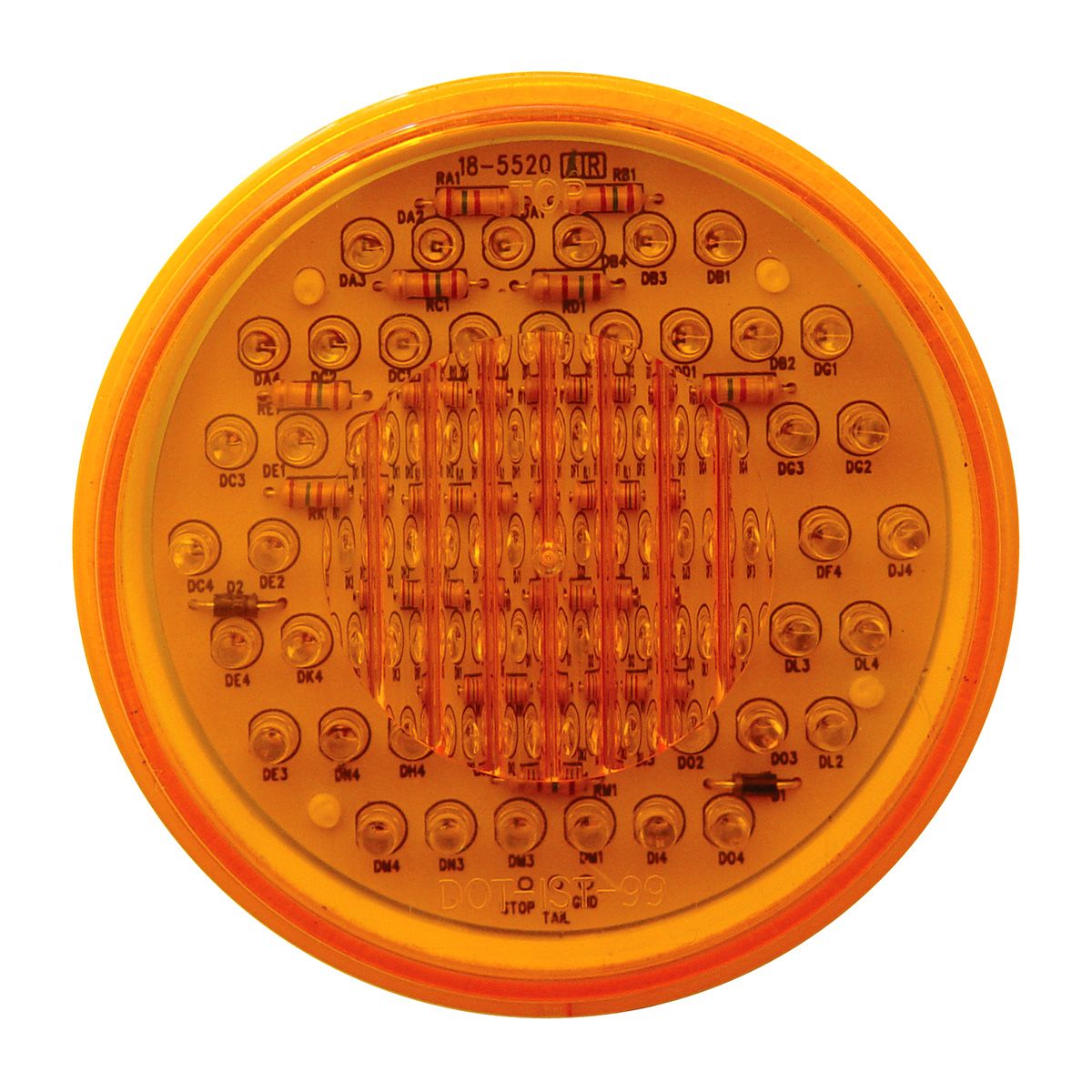 60 LED Round P/T/C Light - Amber (Bulk)
