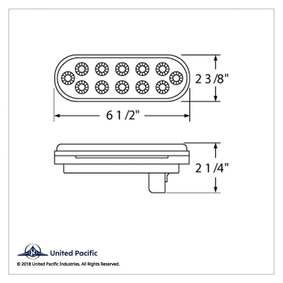 12 LED 6" Oval Reflector Light (Stop, Turn & Tail) - Red LED/Red Lens - Thumbnail 4