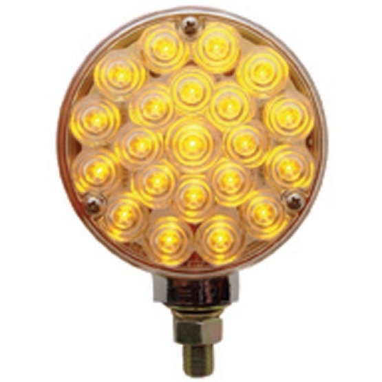 21 LED Single Face Turn Signal Light - Amber LED/Clear Lens - Thumbnail 3