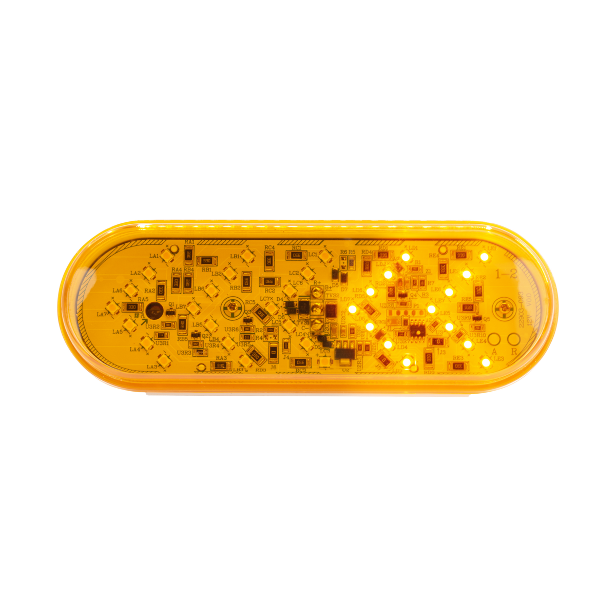 35 LED 6" Oval Sequential Turn Signal Light - Amber LED/Amber Lens