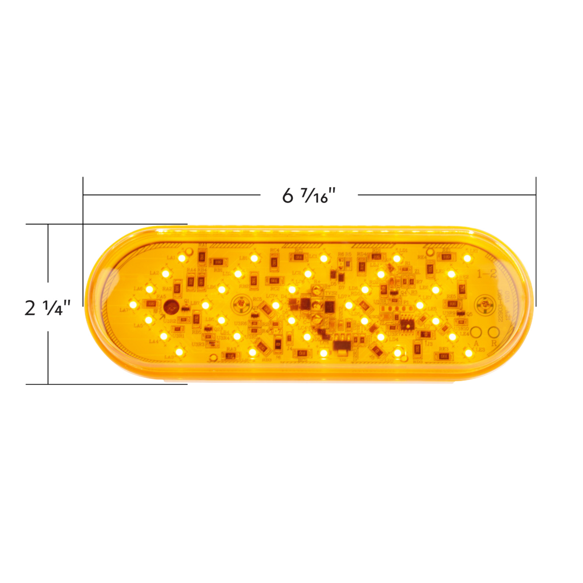 35 LED 6" Oval Sequential Light (Turn Signal) Kit - Amber LED/Amber Lens - Thumbnail 4