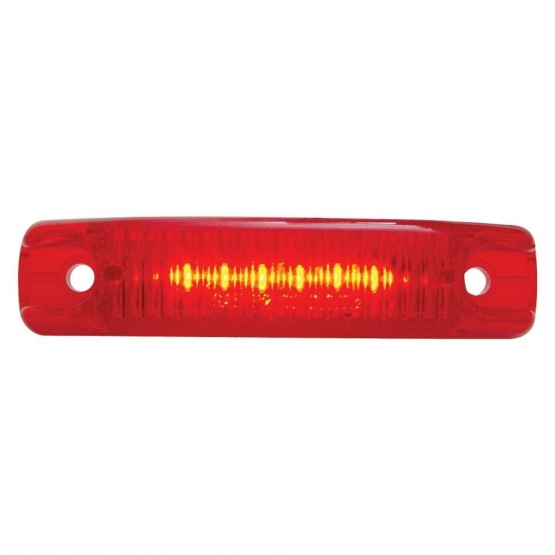 6 LED Rectangular Streamline Light (Clearance/Marker) - Red LED/Red Lens