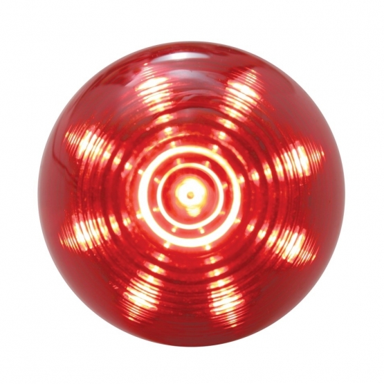 9 LED 2" Round Beehive Light (Clearance/Marker) - Red LED/Red Lens