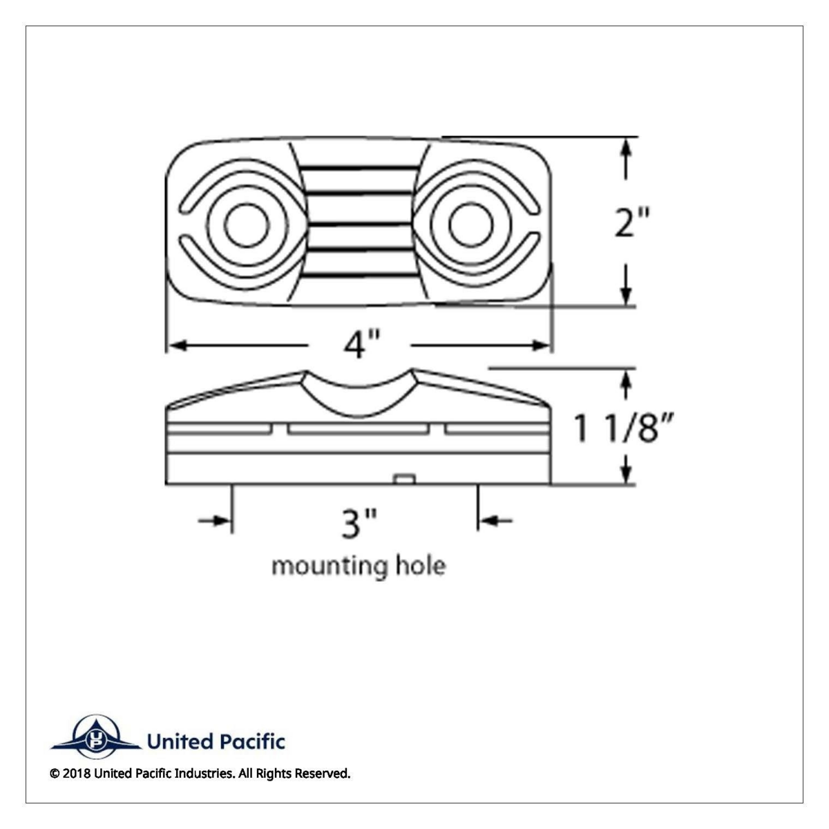 16 LED 4" X 2" Rectangular Light (Clearance/Marker) With Single Wire - Amber LED/Amber Lens - Thumbnail 3