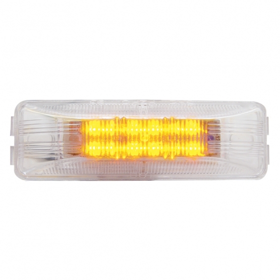 12 LED Rectangular Light (Clearance/Marker) - Amber LED/Clear Lens