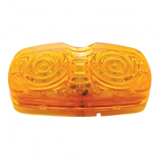 16 LED 4" X 2" Rectangular Light (Clearance/Marker)- Amber LED/Amber Lens - Thumbnail 3