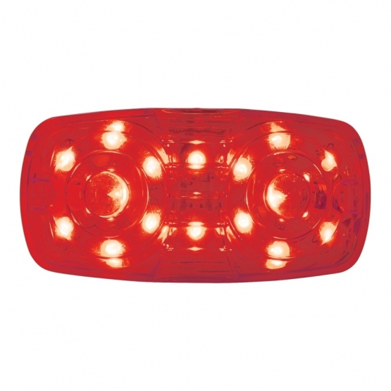 16 LED 4" X 2" Rectangular Light (Clearance/Marker)- Red LED/Red Lens