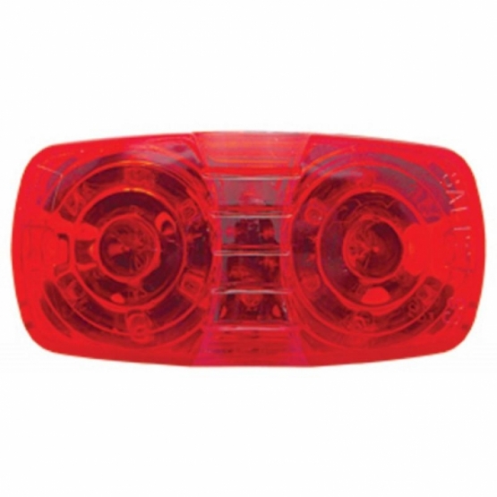 16 LED 4" X 2" Rectangular Light (Clearance/Marker)- Red LED/Red Lens - Thumbnail 2