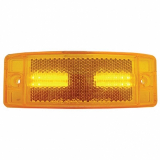 16 LED Rectangular Clearance/Marker Light With Reflex Lens - Amber LED/Amber Lens - Thumbnail 2