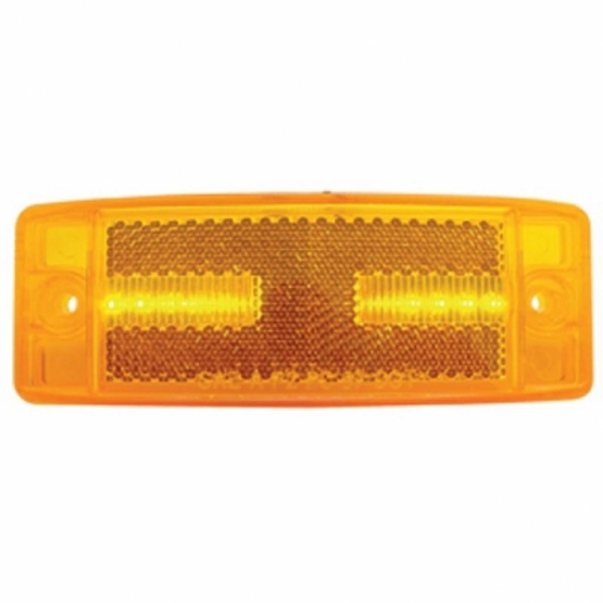 8 LED Rectangular Light (Clearance/Marker) With Reflex Lens - Amber LED/Amber Lens