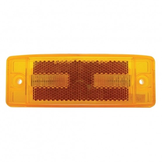 8 LED Rectangular Light (Clearance/Marker) With Reflex Lens - Amber LED/Amber Lens - Thumbnail 2