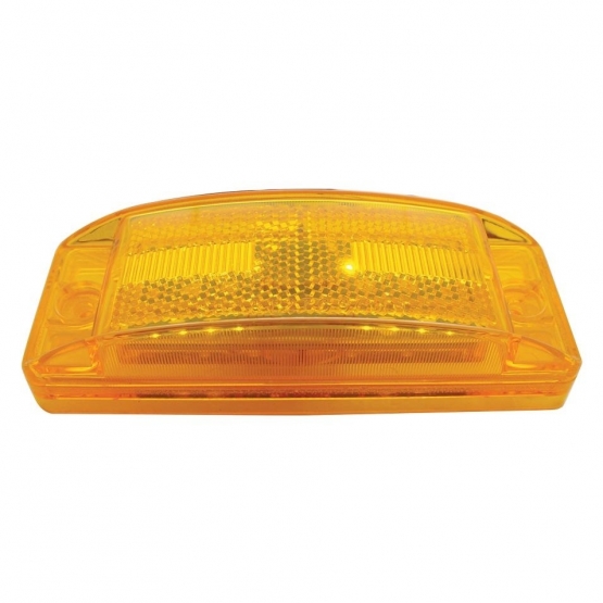 8 LED Rectangular Light (Clearance/Marker) With Reflex Lens - Amber LED/Amber Lens - Thumbnail 3