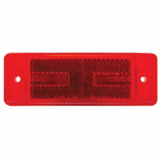 8 LED Rectangular Light (Clearance/Marker) With Reflex Lens - Red LED/Red Lens (Bulk)