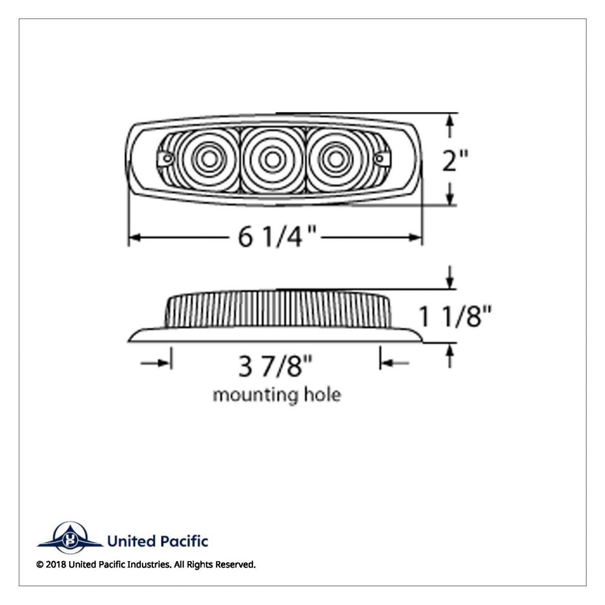 15 LED Rectangular Light With Bezel (Clearance/Marker) - Amber LED/Amber Lens - Thumbnail 3