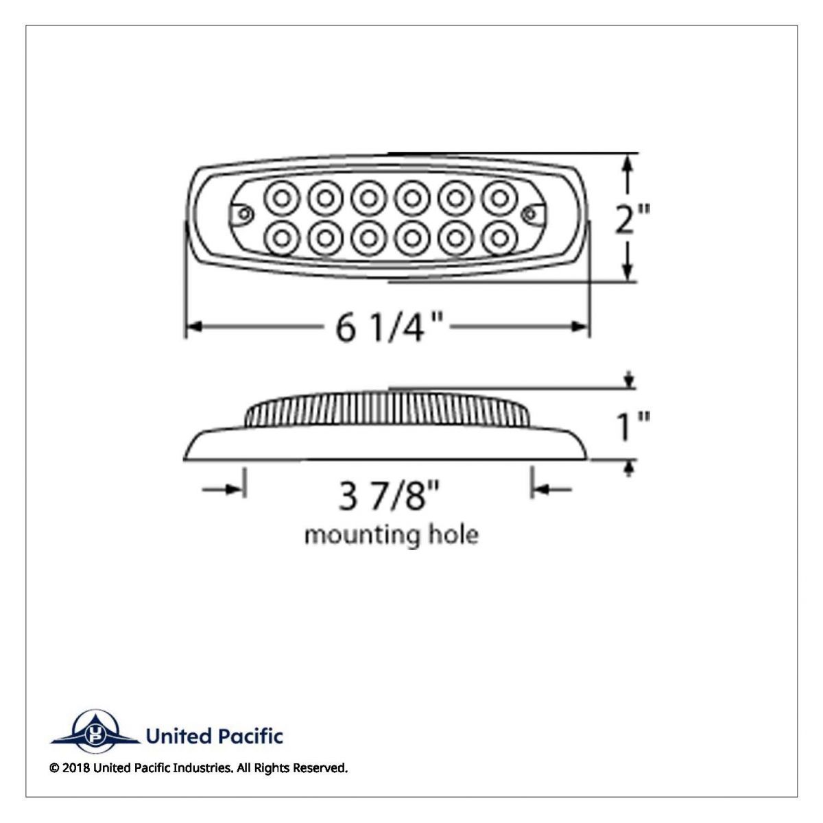 12 LED Reflector Rectangular Light With Bezel (Clearance/Marker) - Amber LED/Amber Lens - Thumbnail 5