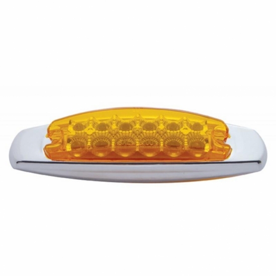 12 LED Reflector Rectangular Light With Bezel (Clearance/Marker) - Amber LED/Amber Lens (Bulk) - Thumbnail 3