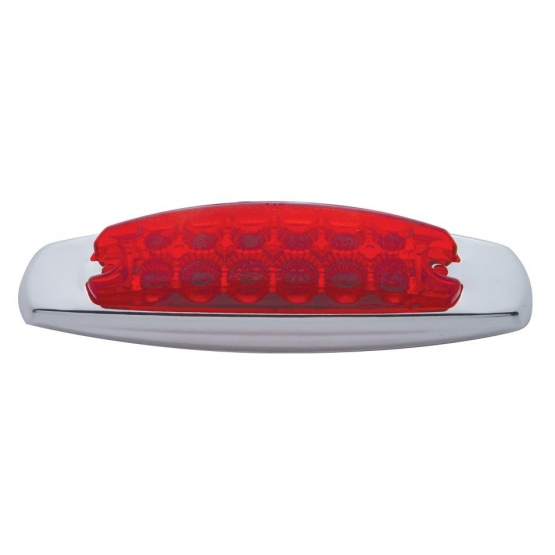 12 LED Reflector Rectangular Light With Bezel (Clearance/Marker) - Red LED/Red Lens - Thumbnail 3