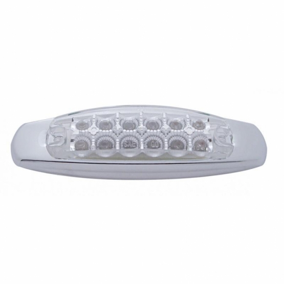 12 LED Reflector Rectangular Light With Bezel (Clearance/Marker) - Red LED/Clear Lens - Thumbnail 2