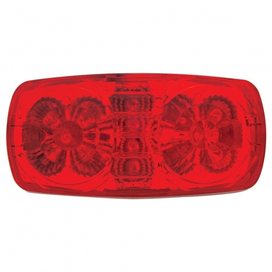 14 LED Reflector Rectangular Light (Clearance/Marker) - Red LED/Red Lens