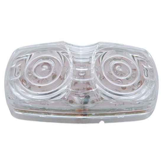 16 LED 4" X 2" Rectangular Light (Clearance/Marker)- Red LED/Clear Lens - Thumbnail 2