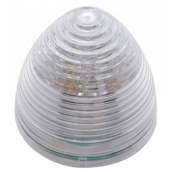 9 LED 2" Round Beehive Light (Clearance/Marker) - Red LED/Clear Lens (Bulk) - Thumbnail 2