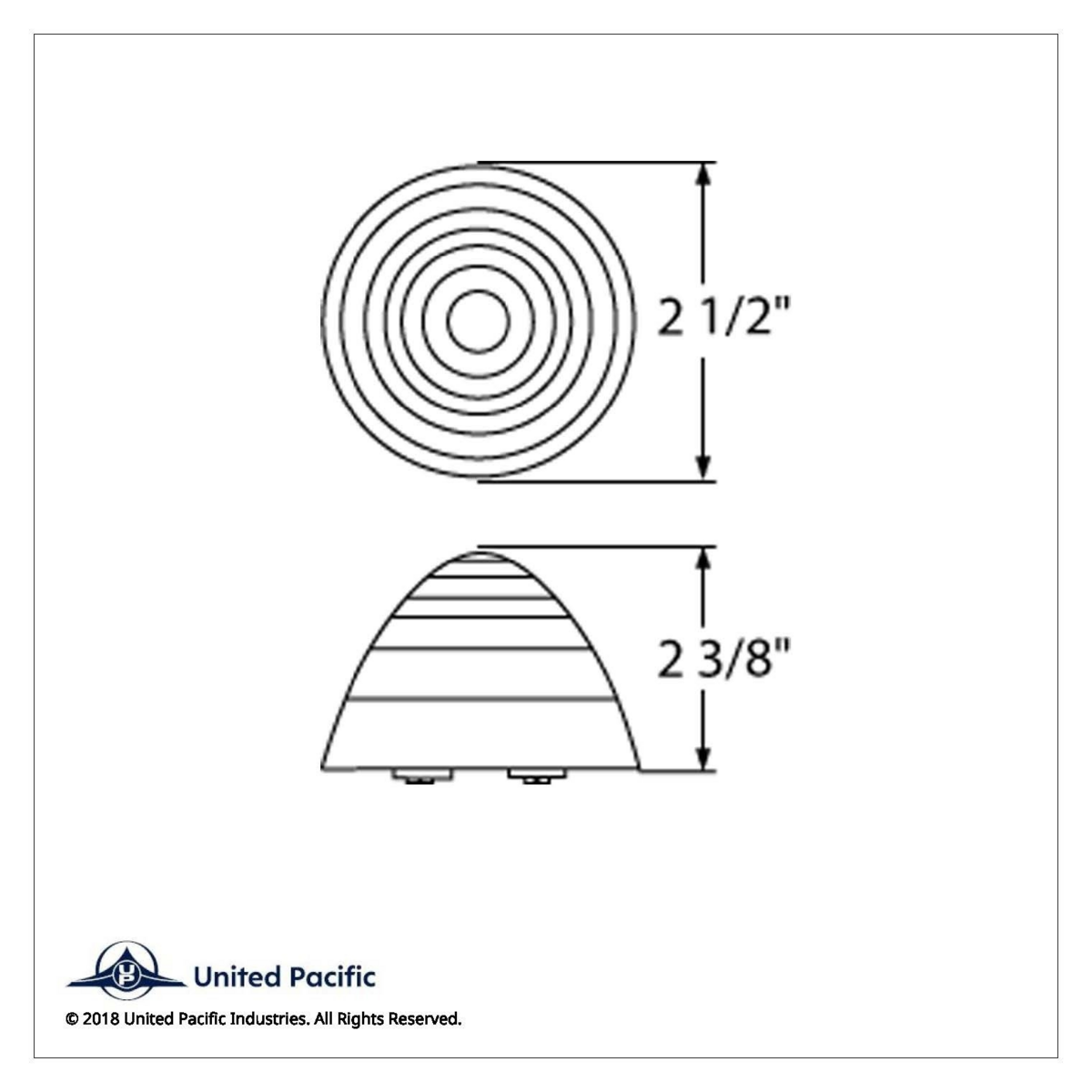 13 LED 2.5" Round Beehive Light (Clearance/Marker) - Amber LED/Clear Lens - Thumbnail 5