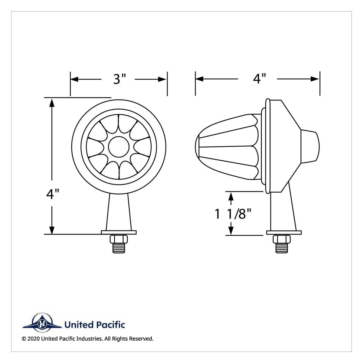 11 LED 1-1/8" Arm Watermelon Honda Light Kit - Amber LED/Clear Lens - Thumbnail 3